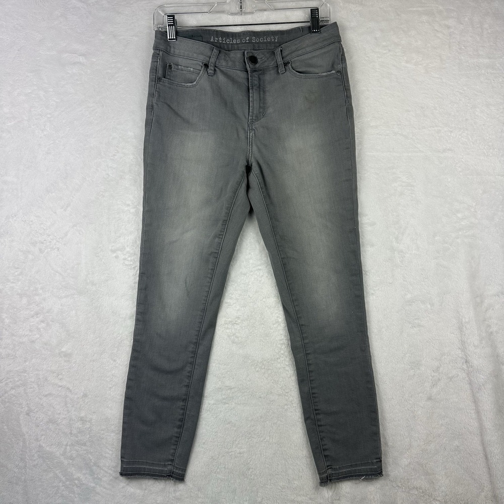 Articles Of Society Jeans Womens 28 Gray Tapered Leg Stretch Denim Casual
